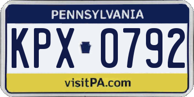PA license plate KPX0792