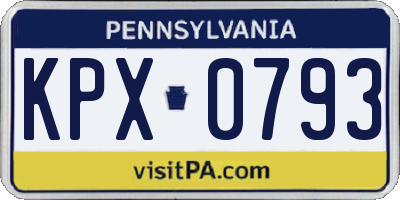 PA license plate KPX0793