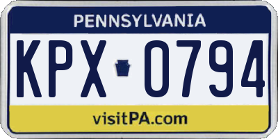 PA license plate KPX0794