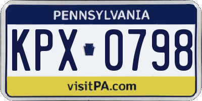 PA license plate KPX0798