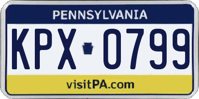 PA license plate KPX0799