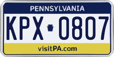 PA license plate KPX0807