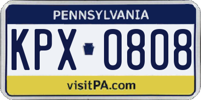 PA license plate KPX0808