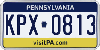 PA license plate KPX0813
