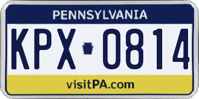 PA license plate KPX0814