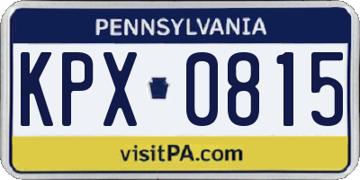 PA license plate KPX0815