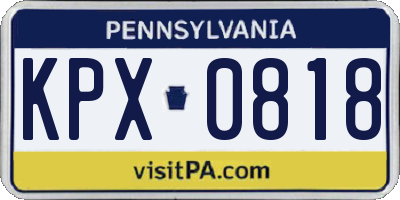 PA license plate KPX0818