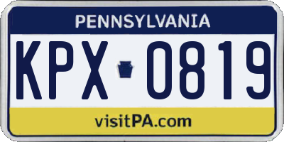 PA license plate KPX0819