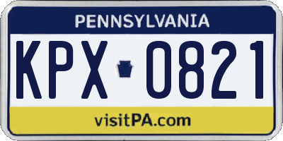 PA license plate KPX0821