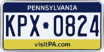 PA license plate KPX0824