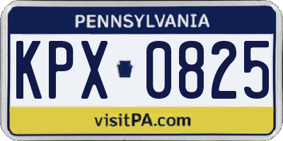 PA license plate KPX0825