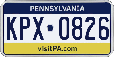 PA license plate KPX0826