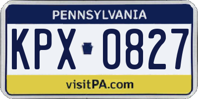 PA license plate KPX0827