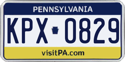 PA license plate KPX0829