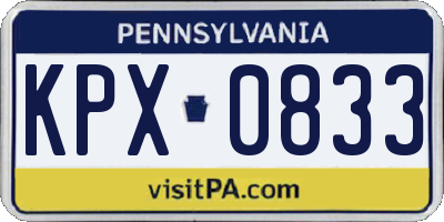 PA license plate KPX0833