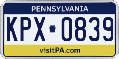 PA license plate KPX0839