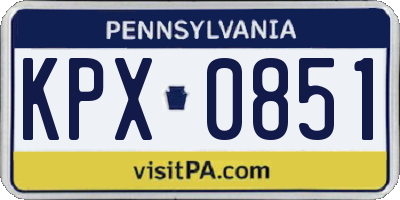 PA license plate KPX0851