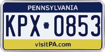 PA license plate KPX0853