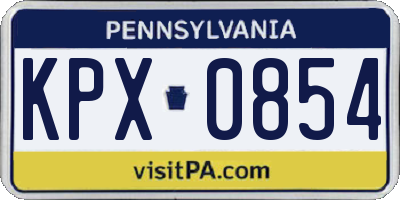 PA license plate KPX0854
