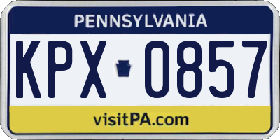 PA license plate KPX0857