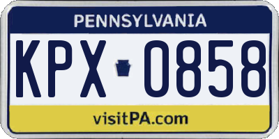 PA license plate KPX0858