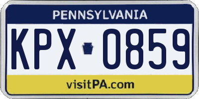 PA license plate KPX0859