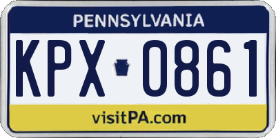 PA license plate KPX0861