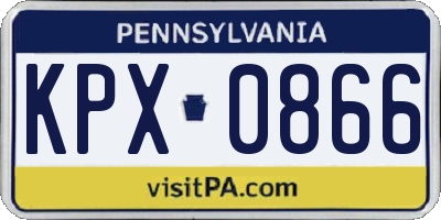 PA license plate KPX0866