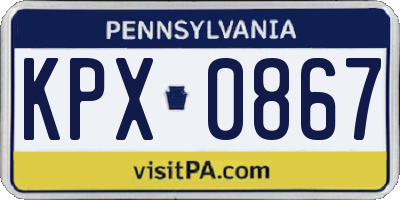 PA license plate KPX0867