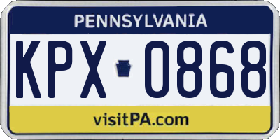 PA license plate KPX0868