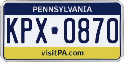 PA license plate KPX0870