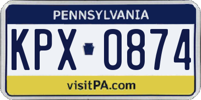 PA license plate KPX0874