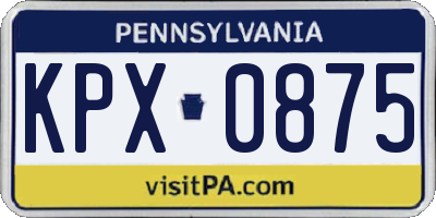 PA license plate KPX0875