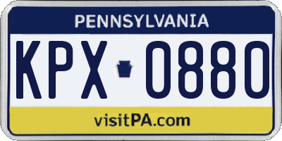 PA license plate KPX0880
