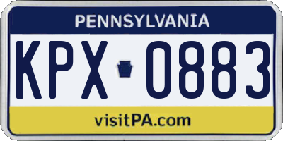 PA license plate KPX0883
