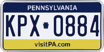 PA license plate KPX0884