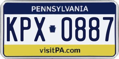 PA license plate KPX0887