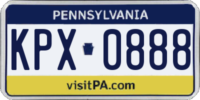 PA license plate KPX0888