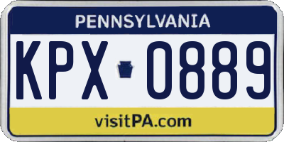 PA license plate KPX0889