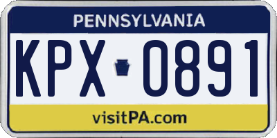 PA license plate KPX0891