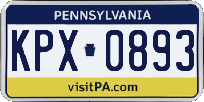 PA license plate KPX0893