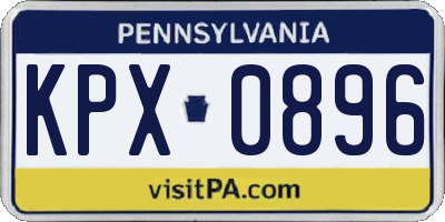 PA license plate KPX0896