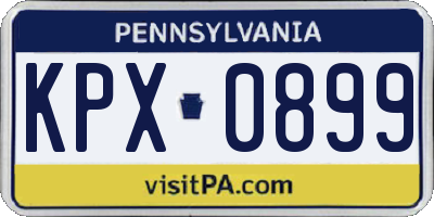PA license plate KPX0899