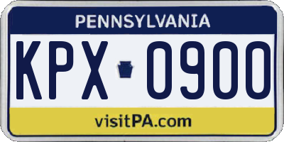 PA license plate KPX0900