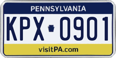 PA license plate KPX0901