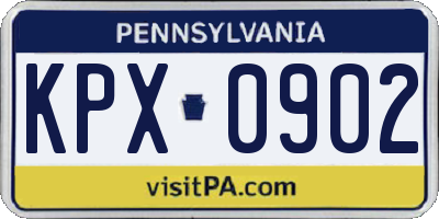 PA license plate KPX0902