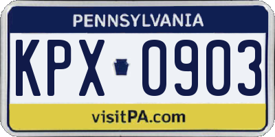PA license plate KPX0903