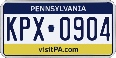 PA license plate KPX0904