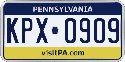 PA license plate KPX0909