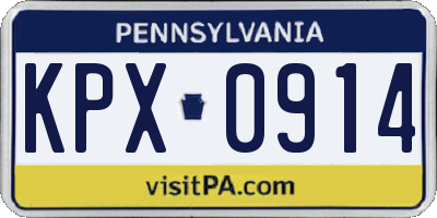 PA license plate KPX0914